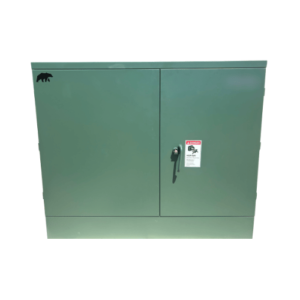 Three-phase pad-mount transformer, 500 to 1000 kVA, compartmental green cabinet