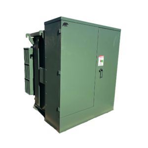 Three-phase pad-mount transformer, 1500 to 3000 kVA, compartmental green cabinet